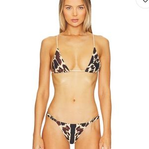 WEWOREWHAT cowhide bikini top